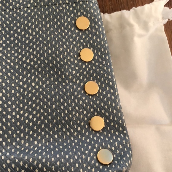 NEW Hammitt Duke Triple Compartment Crossbody Bag Bay Blue Snake Leather - Picture 5 of 7